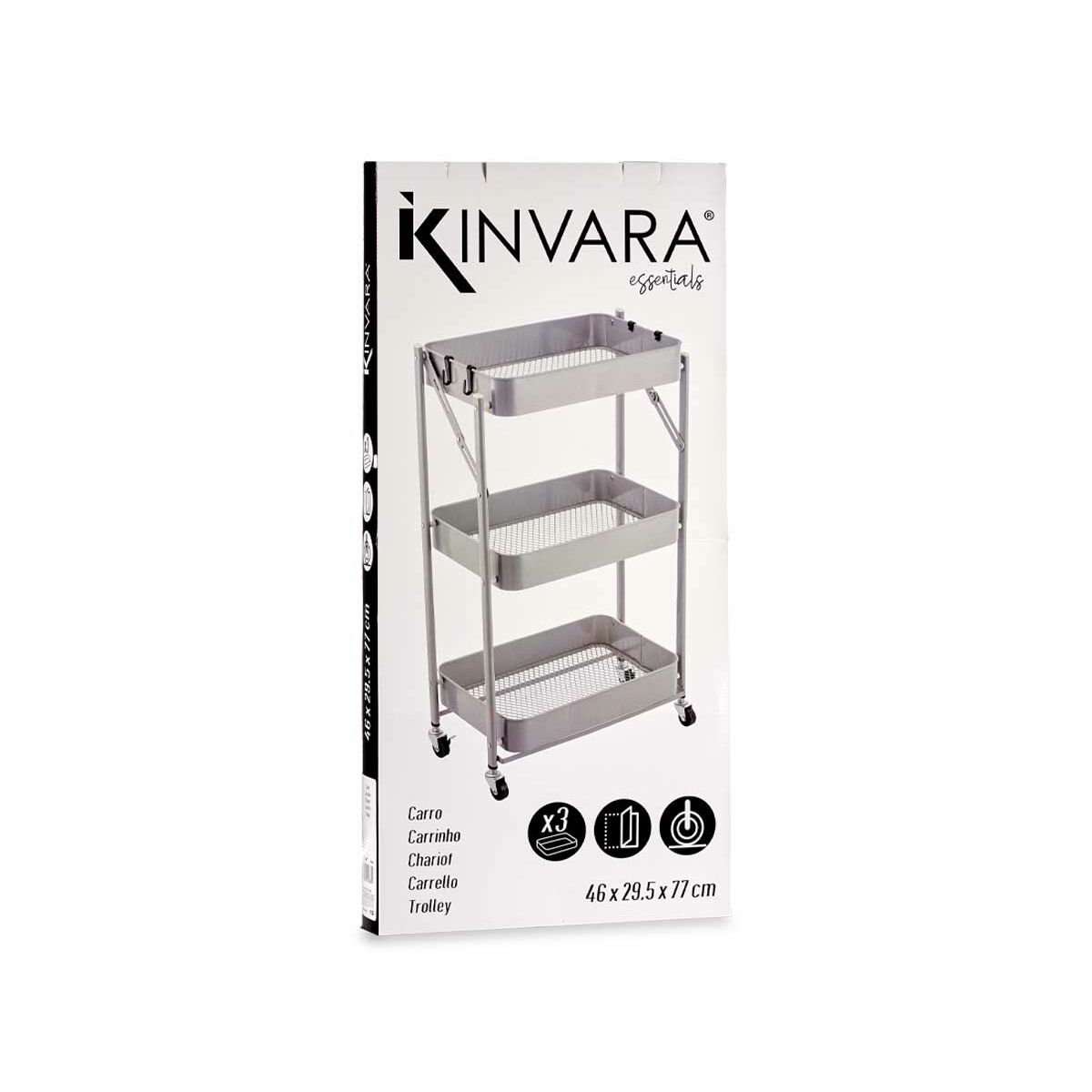 Movable pedestal Grey Steel Plastic (29.5 x 78.5 x 45.5 cm)-4