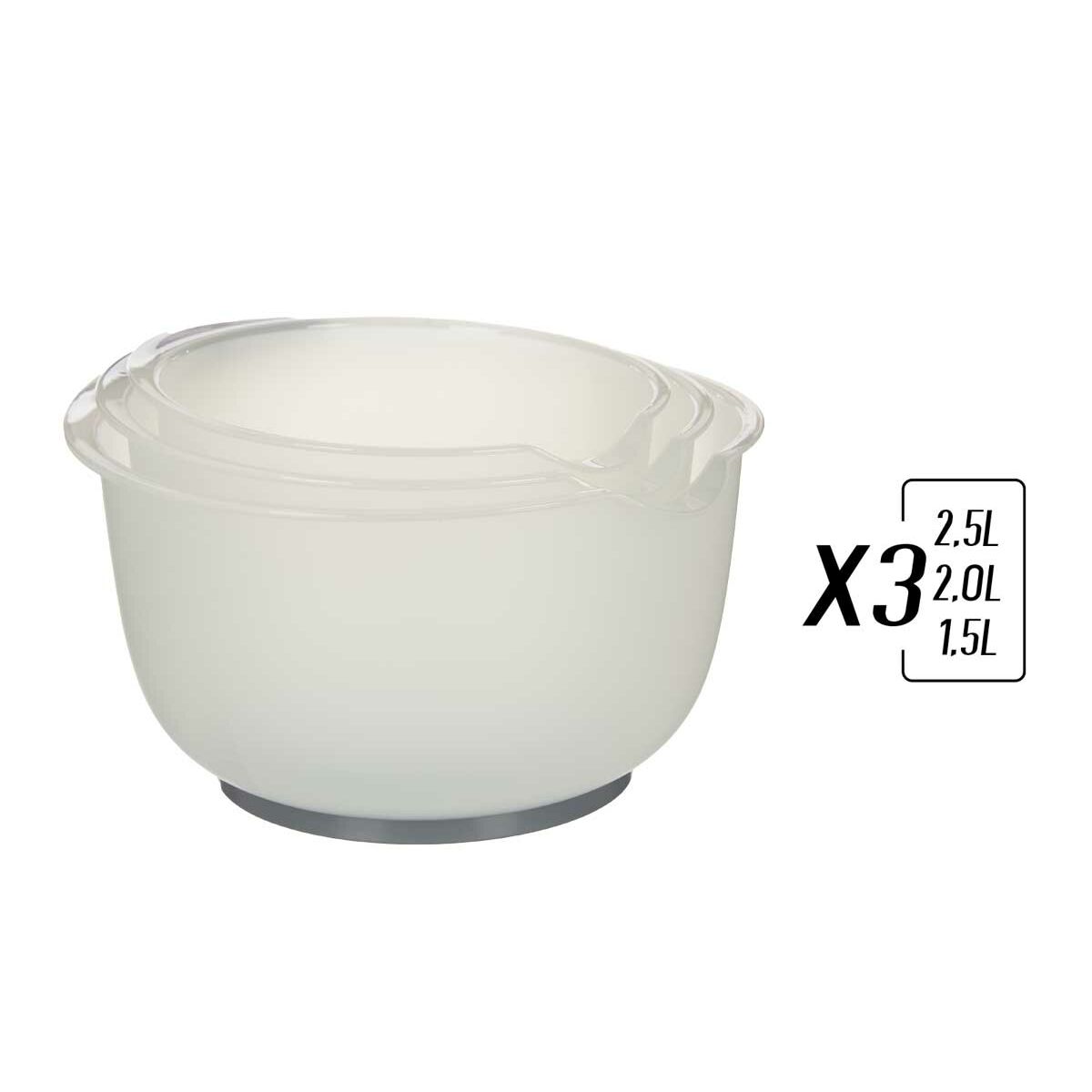 Gray 2.5 L 2 L 1.5 L聚丙烯TPE (3 pcs)-3