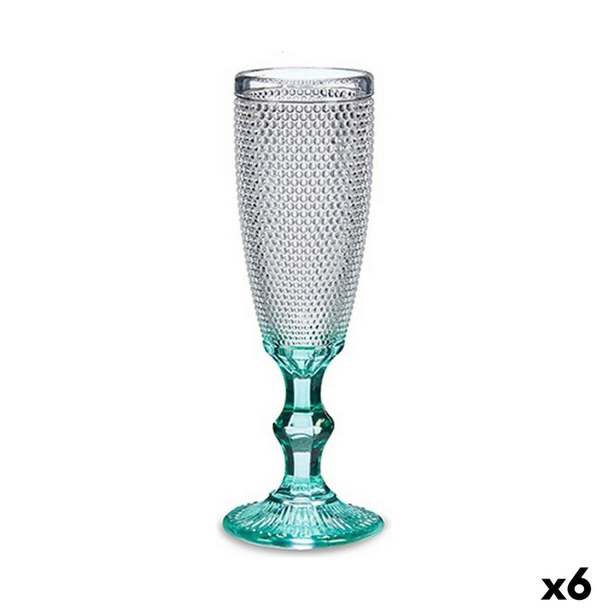 Copo de champanhe turquesa Óculos Vidro 6 mil (185 ml)-2
