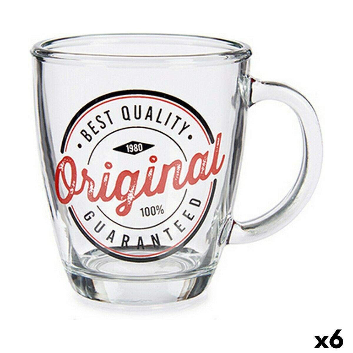 Кружка Mug Original Прозрачный Cтекло (320 ml) (6 штук)-2