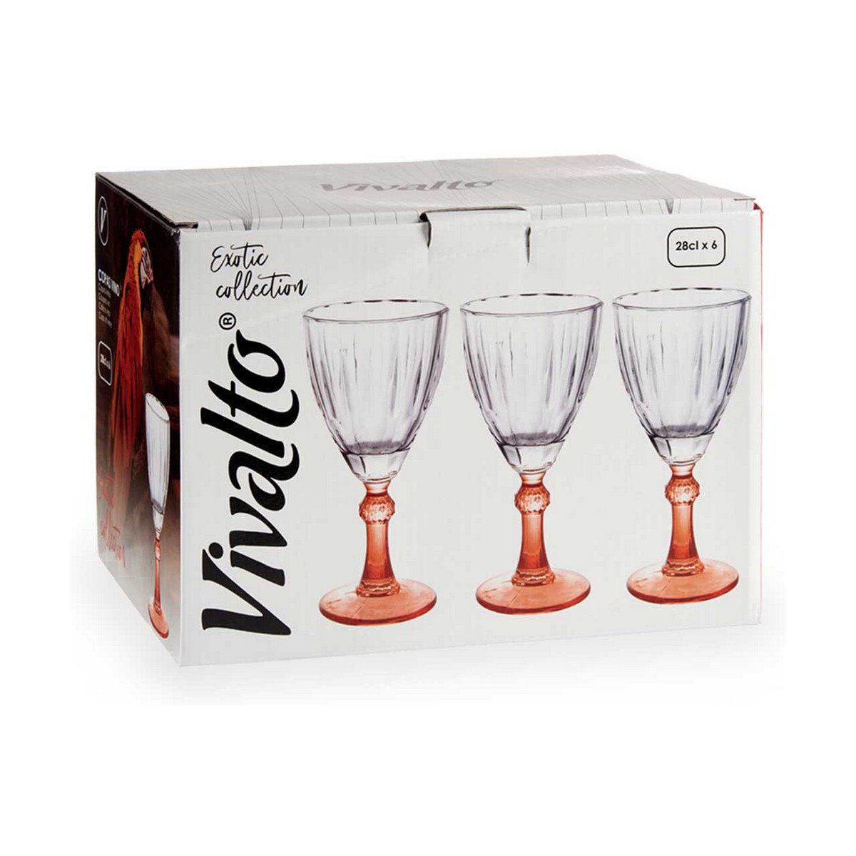 Бокал Exotic Стеклянный Лососевый 6 штук (275 ml)-4