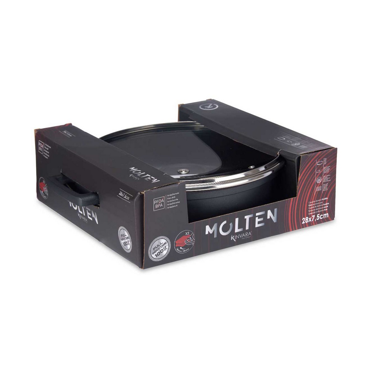 Pentola Molten Alluminio Nero (28 x 7,5 cm)-2