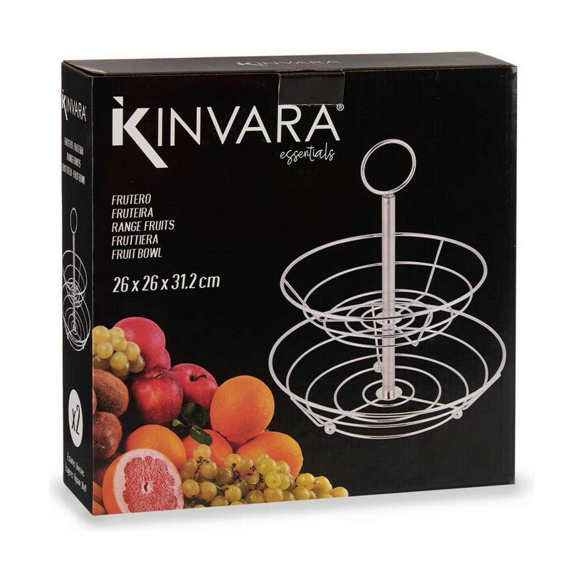 Chrome Fruit Bowl Silver Metal (26 x 26 x 30.5 cm) (6 pieces)-3