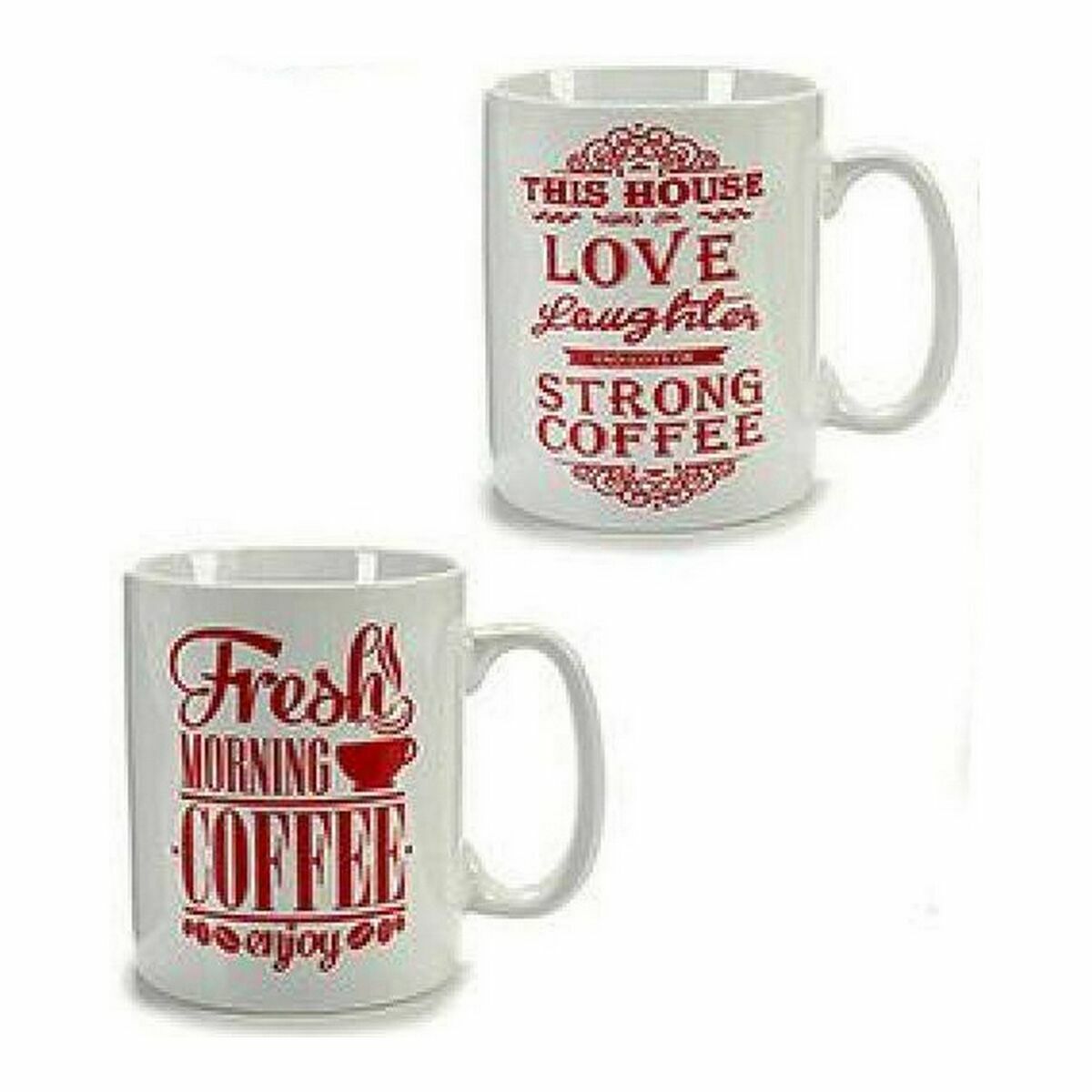 Кружка Mug Coffee Фарфор Красный Белый 500 ml 24 штук-2