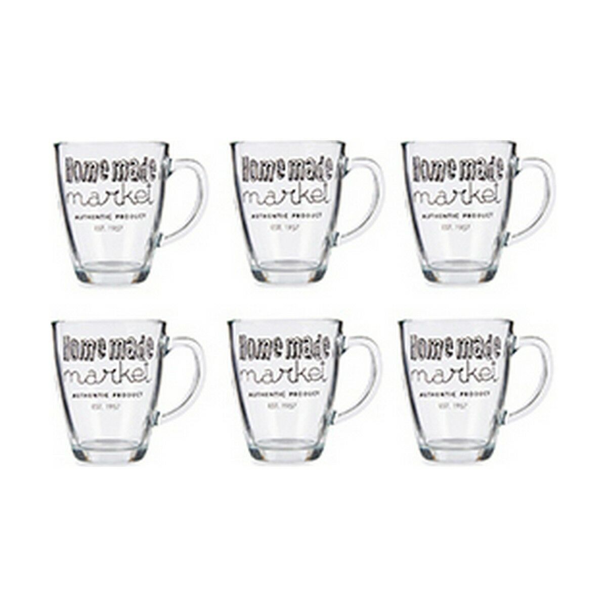 Кружка Mug Прозрачный Cтекло 6 штук (320 ml)-2