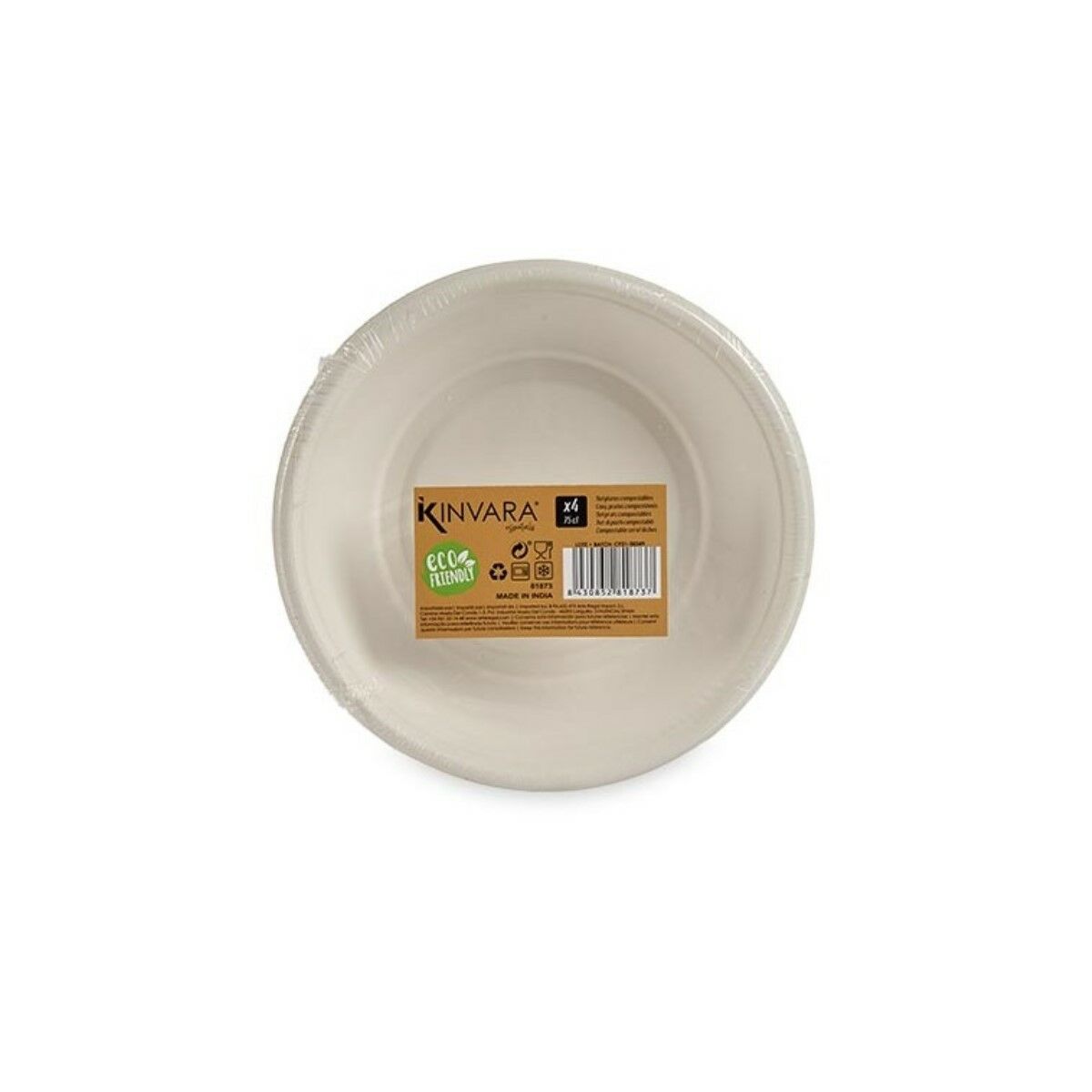 Tableware set Compostable White 64 pieces-2