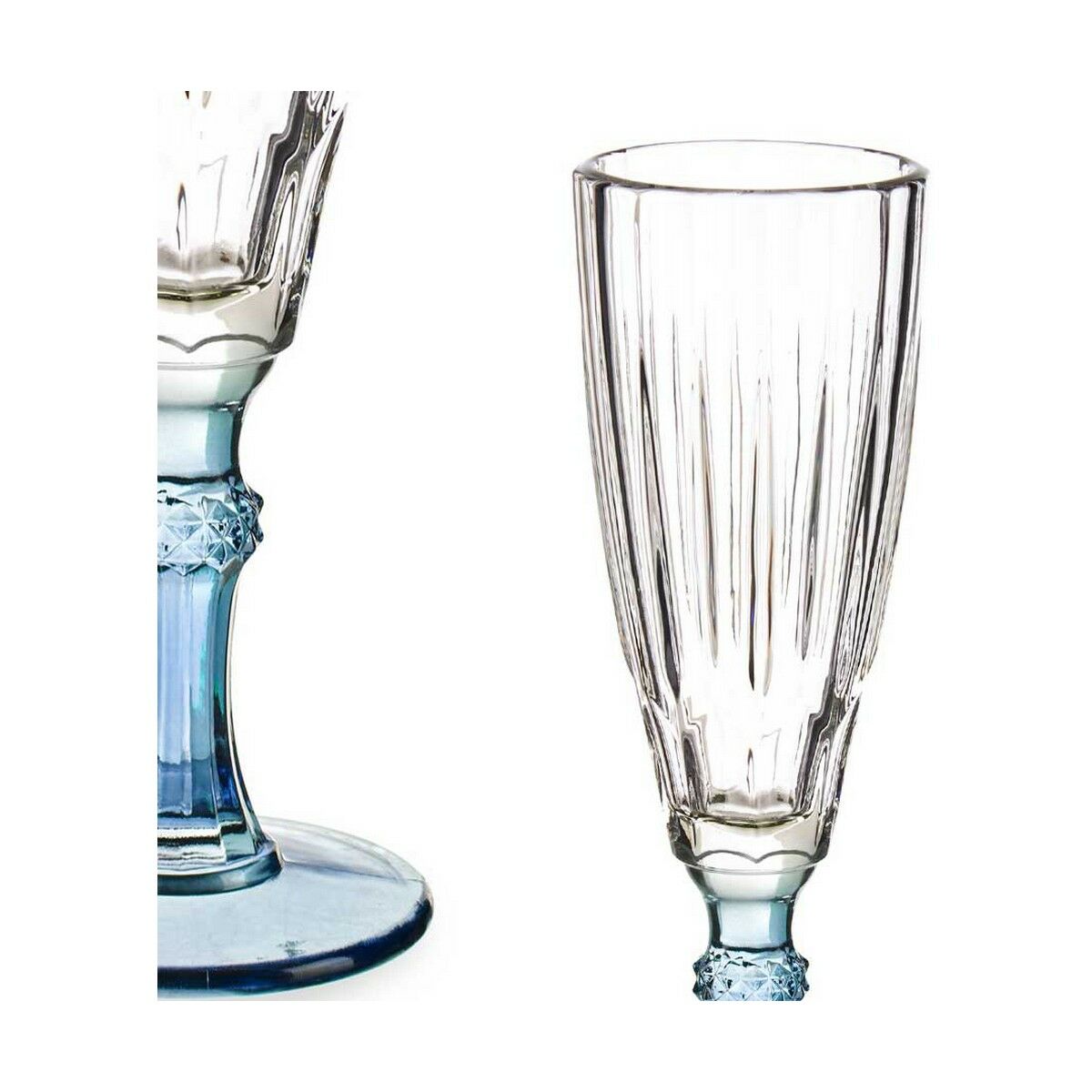 Бокал для шампанского Exotic Стеклянный Синий 6 штук (170 ml)-2