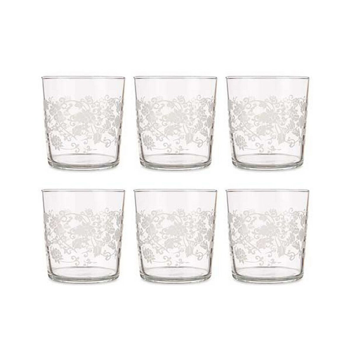 Бокал для пива Лист растения Прозрачный Белый Cтекло (380 ml) (18 штук)-3