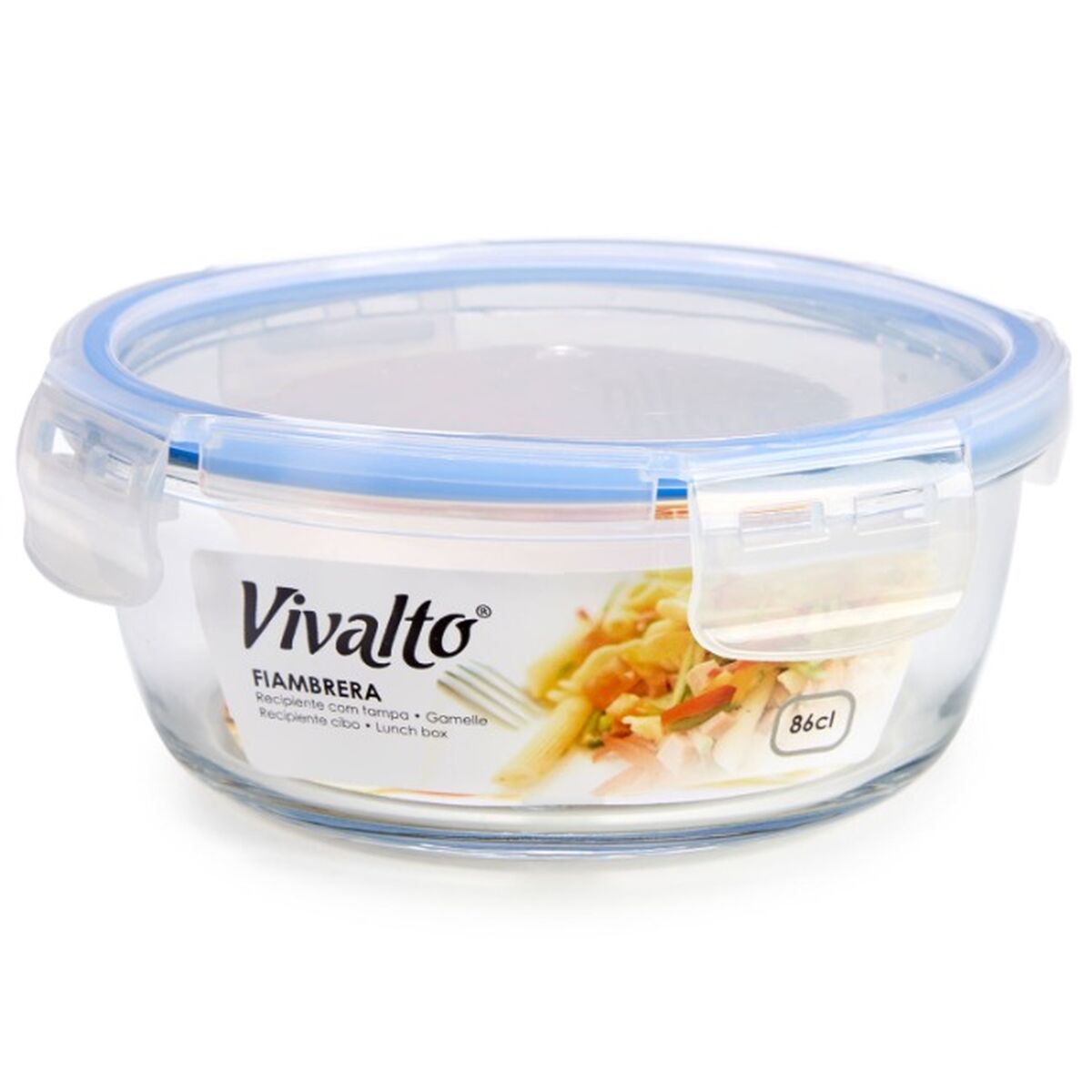 Герметичная коробочка для завтрака Круглая Синий 860 ml 16,5 x 7,5 x 16,5 cm (12 штук)-2