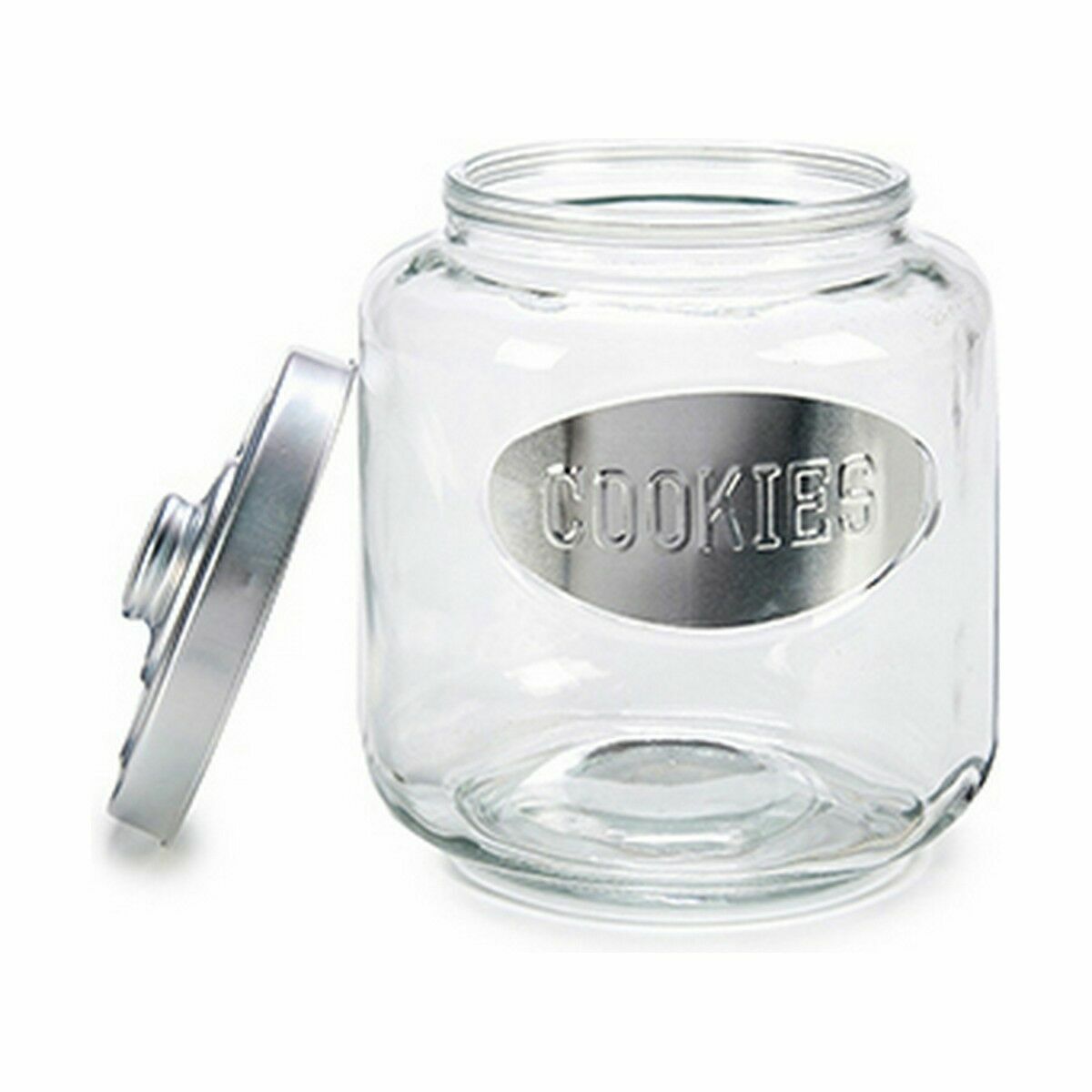 Cookie jar Silver Metal 400 ml 19 x 22.5 x 19 cm (4 pieces)-3