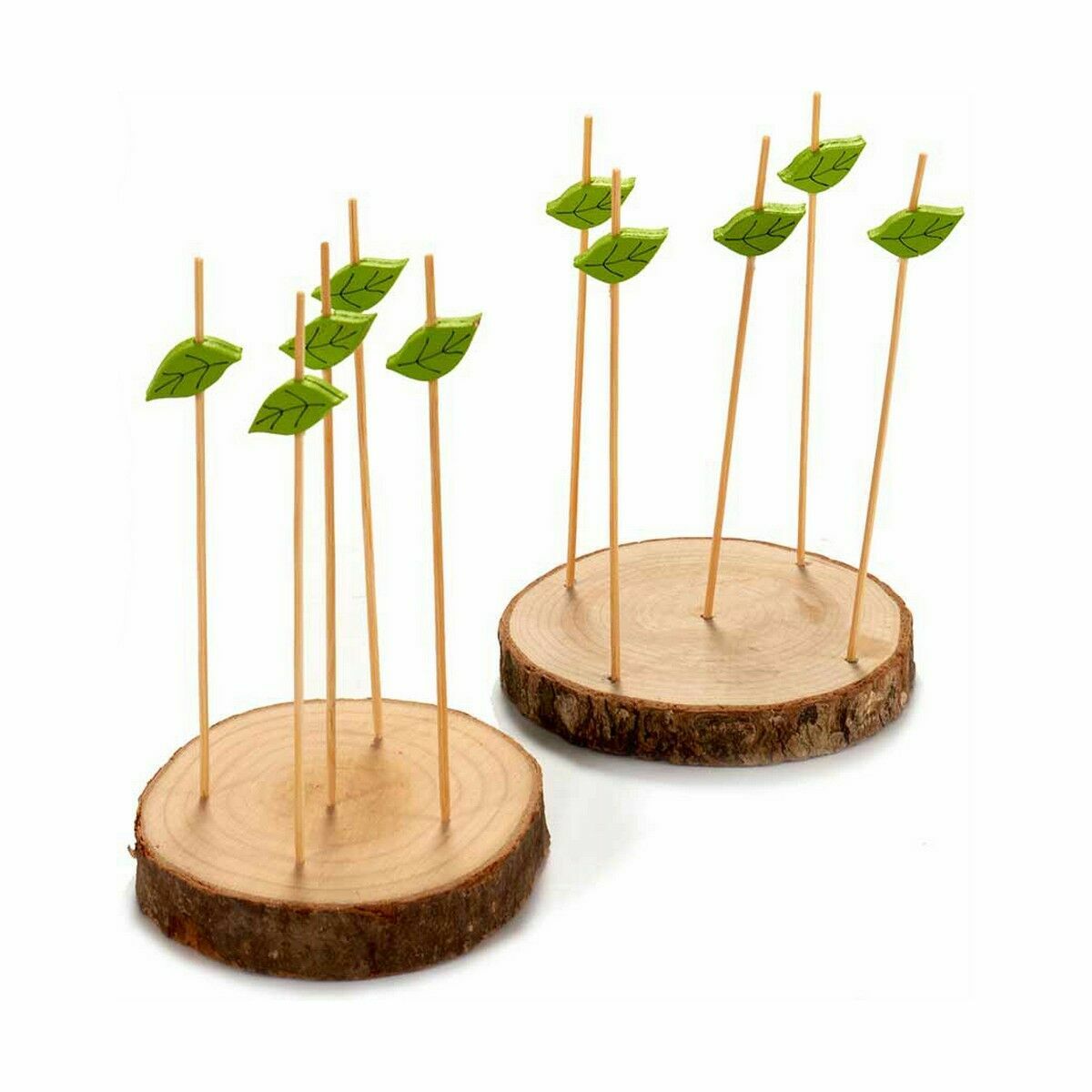 Поднос для закусок Ствол набор Коричневый Деревянный (24 штук)-2