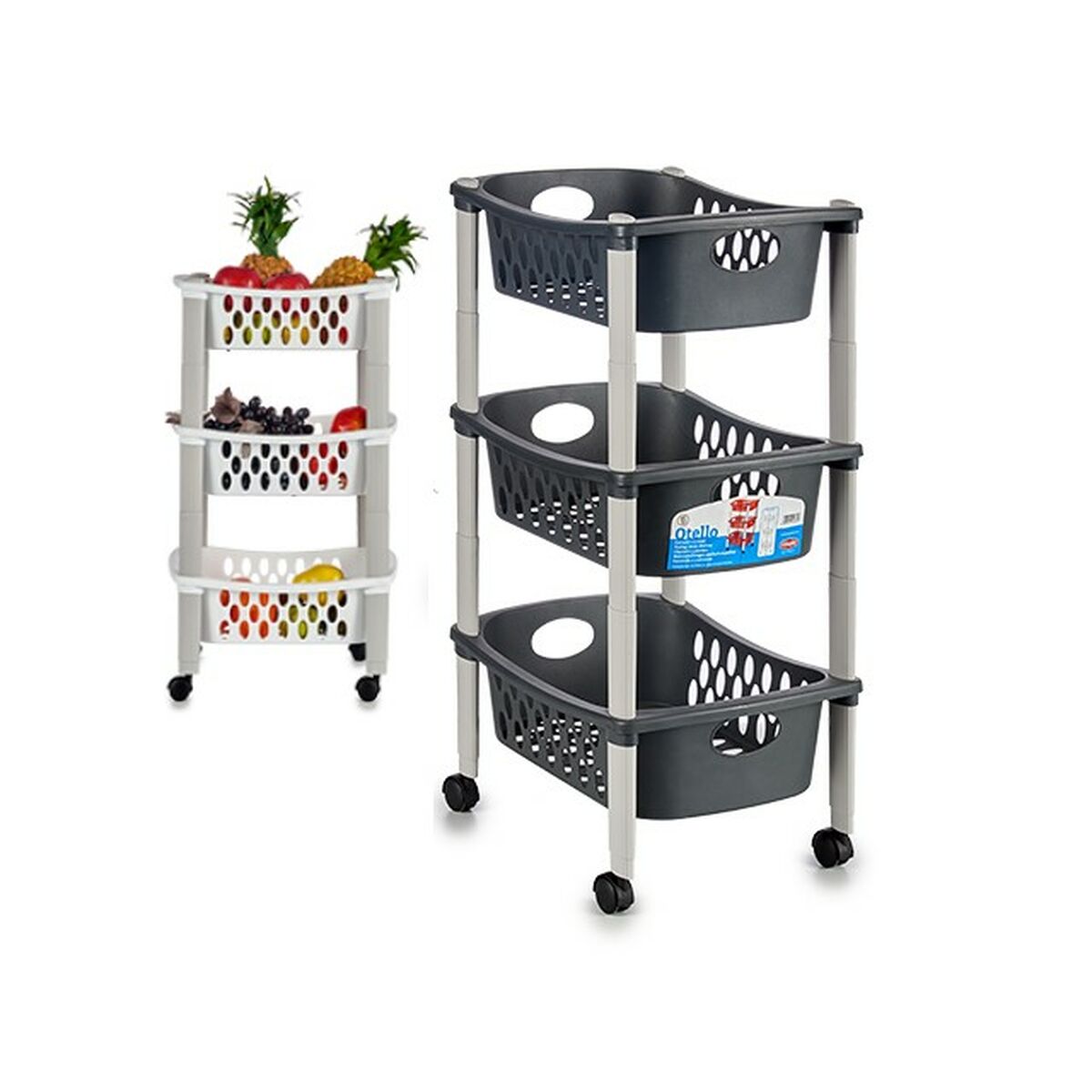 Stefanplast Mobile Pedestal White Anthracite Plastic 40 x 29.5 x 68.5 cm (44 Unidades)-2