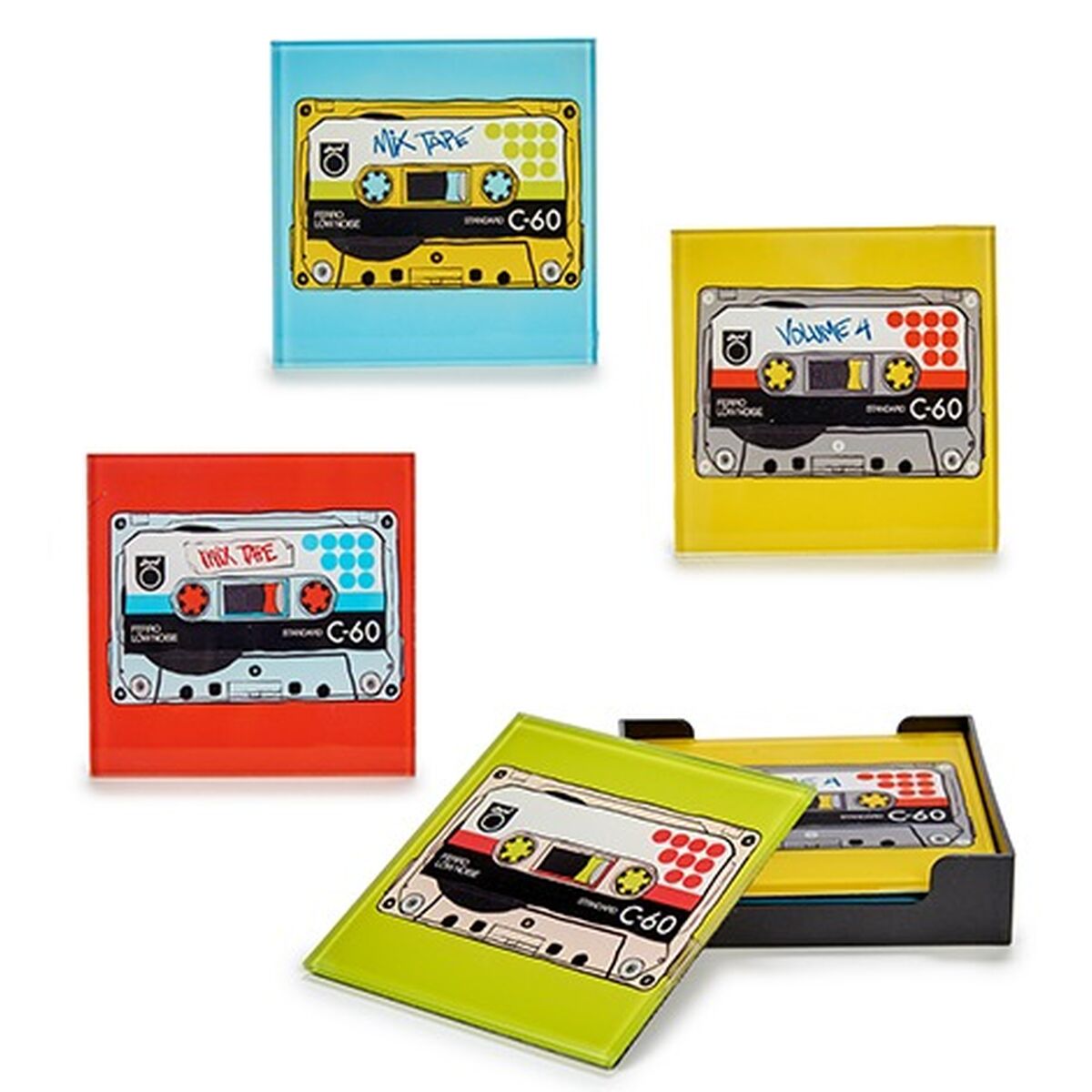 Sistema de hoguera Fietro 10 x 10 cm de casete de vidrio (24 piezas)-2