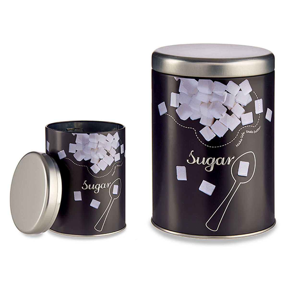 Sugar Bowl Black Metal 1 L 10.5 x 15 x 10.5 cm Sugar (24 pieces)-2