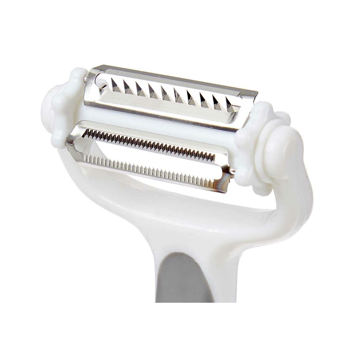3-in-1 Vegetable Peeler 12 x 3 x 22 cm Grey Stainless Steel White Polypropylene TPR (12 pieces)-2