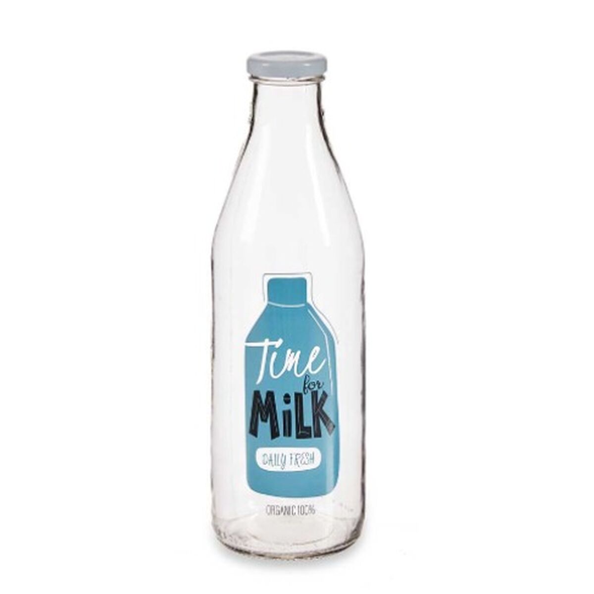Стеклянная бутылка Прозрачный Металл Cтекло 1 L (6 штук)-2