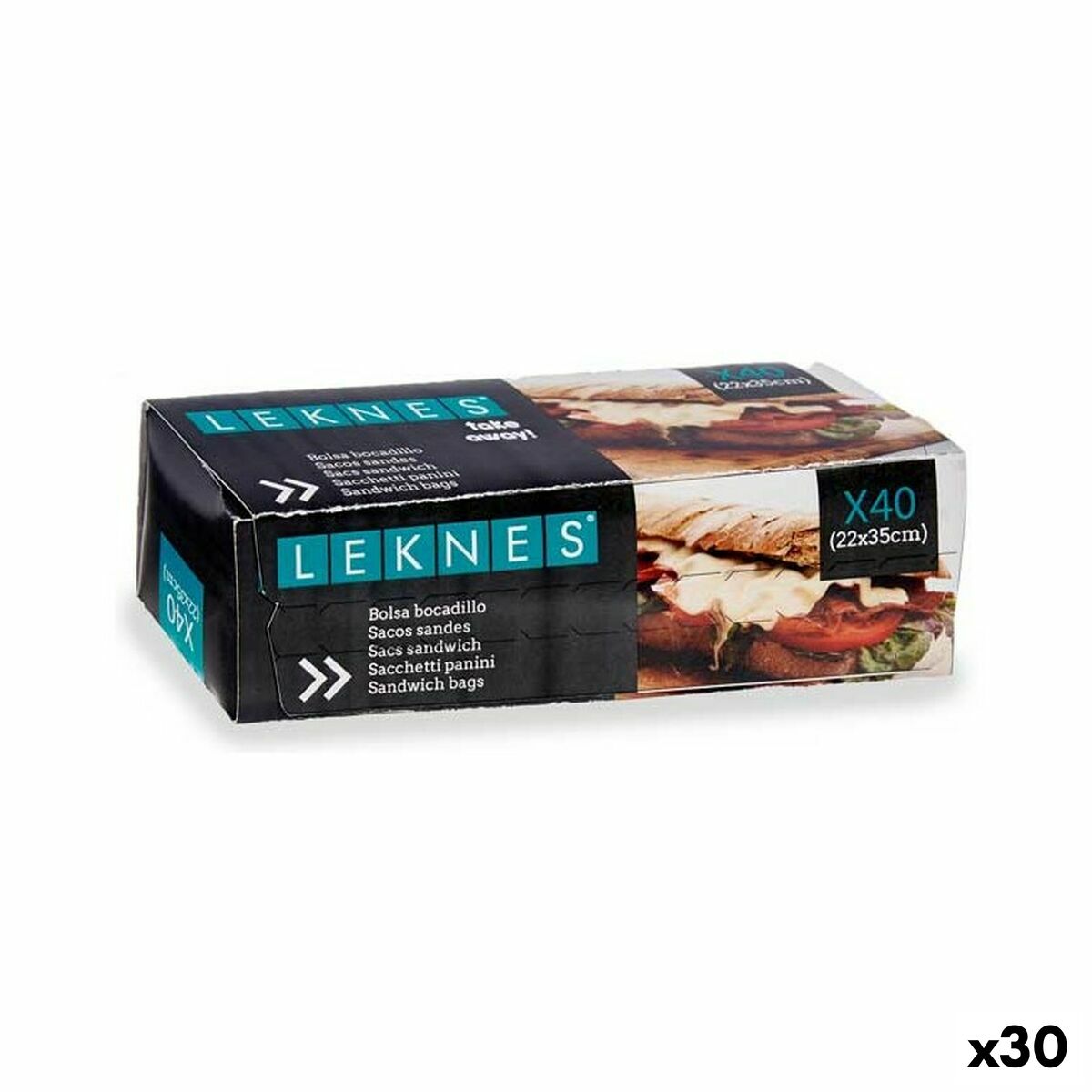 Conjunto de sacos alimentares reutilizáveis 22 x 35 cm de polietileno (30 mil)