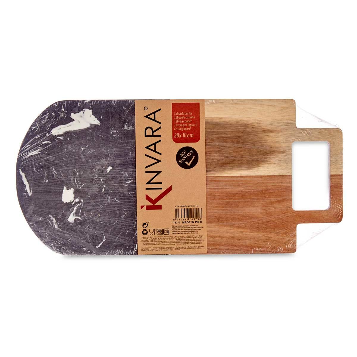 Cutting board Black Marble acacia wood 18 x 1.5 x 38 cm (8 pieces)-3