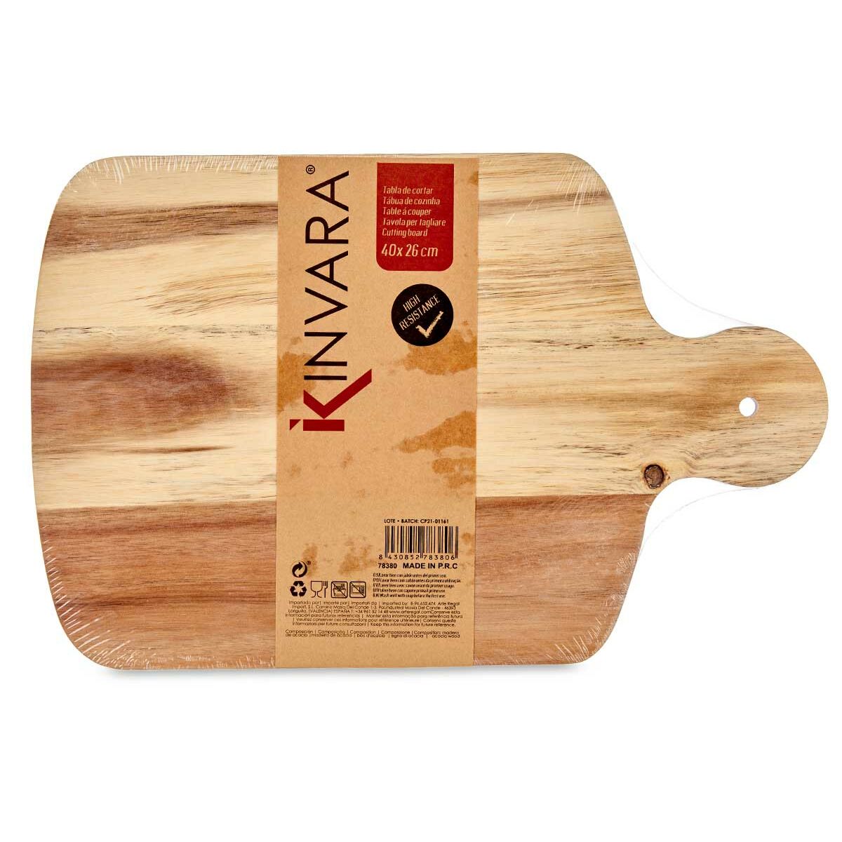 Cutting board White acacia wood 25.7 x 1.5 x 40 cm (12 pieces)-3