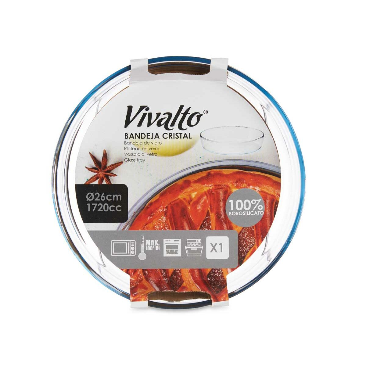 Поддон для духовки Прозрачный Боросиликатное стекло 25,5 x 4,5 x 25,5 cm (6 штук)-3