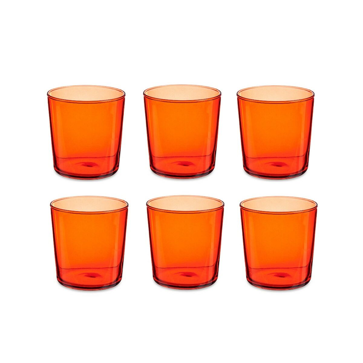 Juego de vasos de vidrio rojo Bistro 380 ml (4 piezas)-5