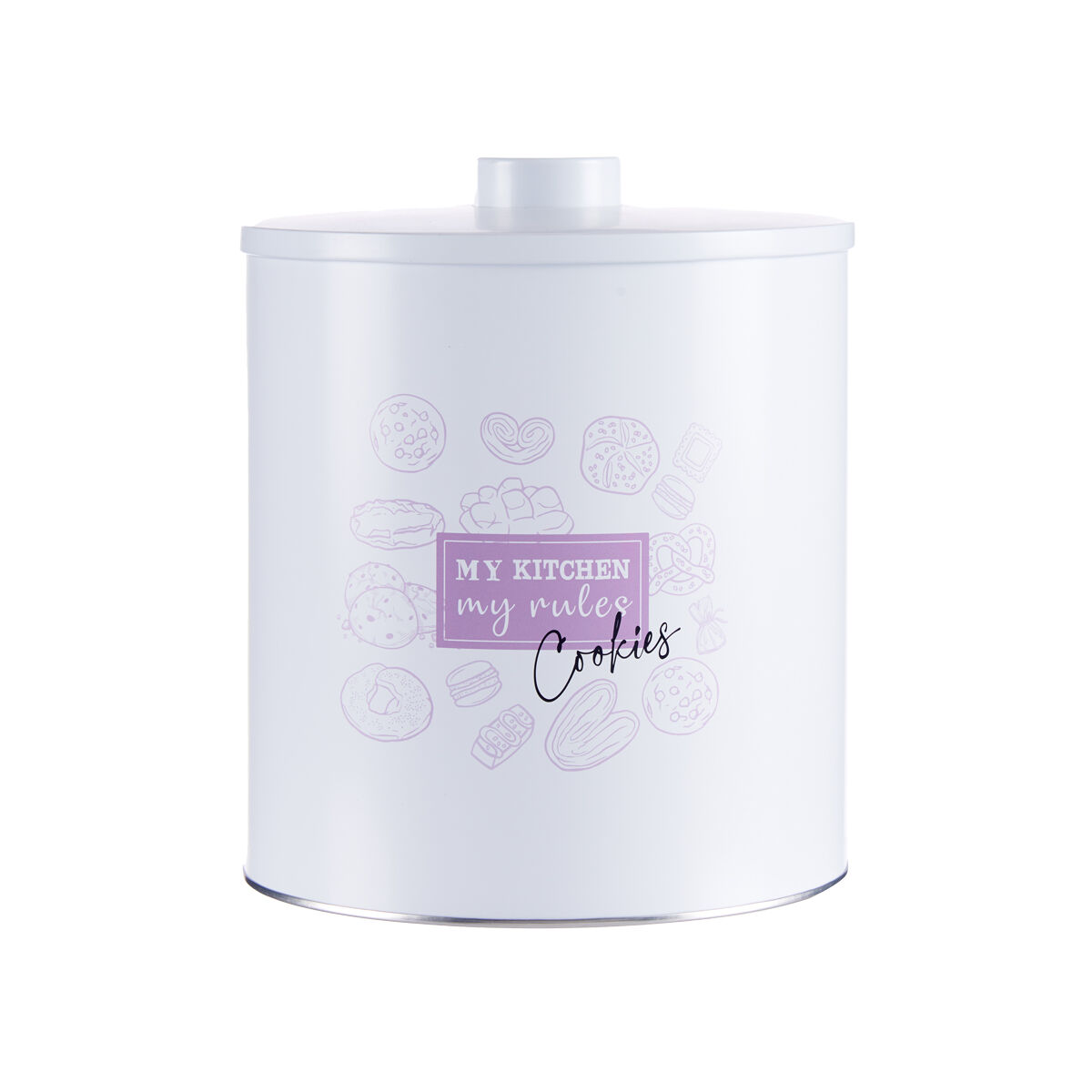My kitchen My Rules Cookie & Bun Box White Tin 17 x 20 x 17 cm (12 pieces)-2