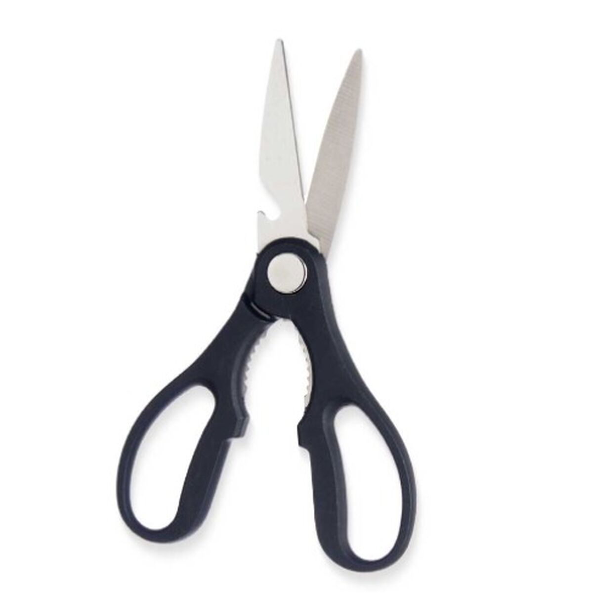 Scissors Black Silver Stainless Steel 8.3 x 19.5 x 1.3 cm (12 pieces)-2