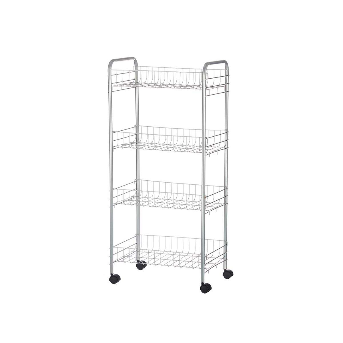 Mobile Pedestal Silver Metal Plastic 37 x 27 x 82.5 cm (4 pieces)-2
