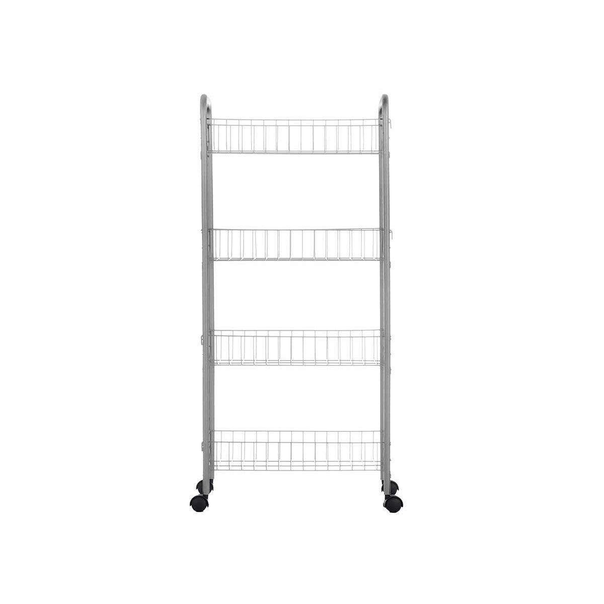 Mobile Pedestal Silver Metal Plastic 37 x 27 x 82.5 cm (4 pieces)-3