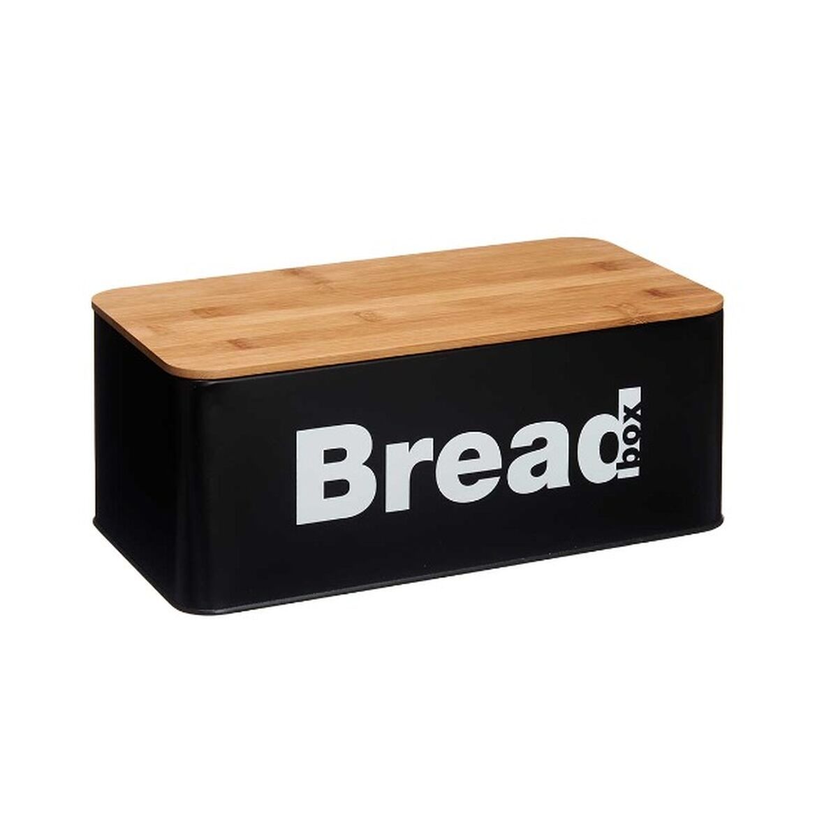 Bread Bowl Black Natural Metal Bamboo 33 x 13.3 x 18 cm (4 pieces)-2