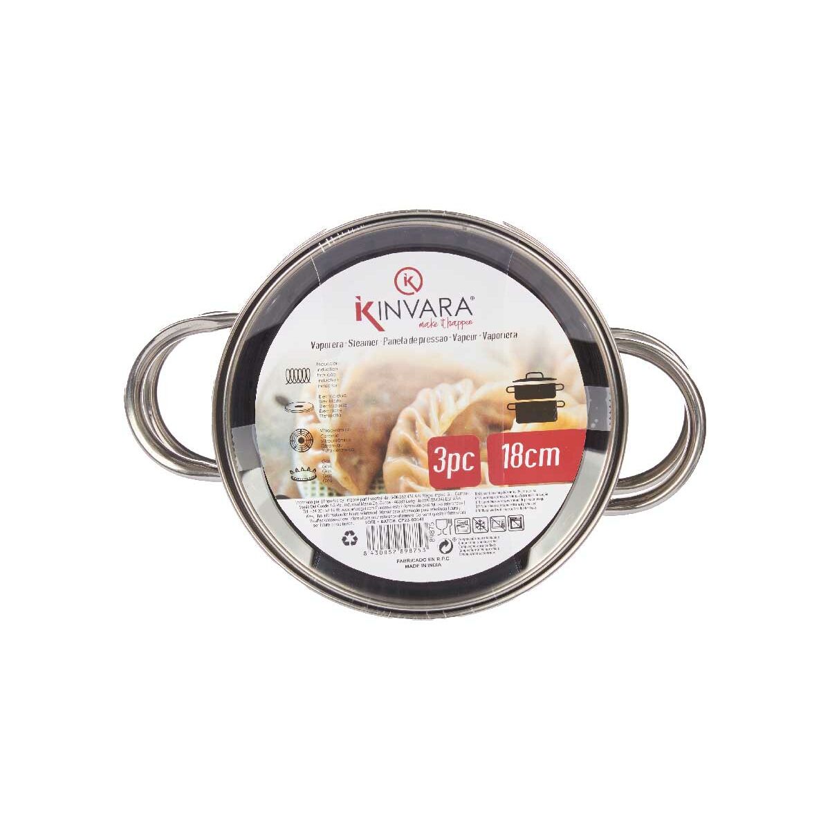 Ორთქლის მანქანა, რომელსაც აქვს უჟანგავი ფოლადი 1.8 L 24.5 x 14 x 18 სმ (6 ცალი)-3