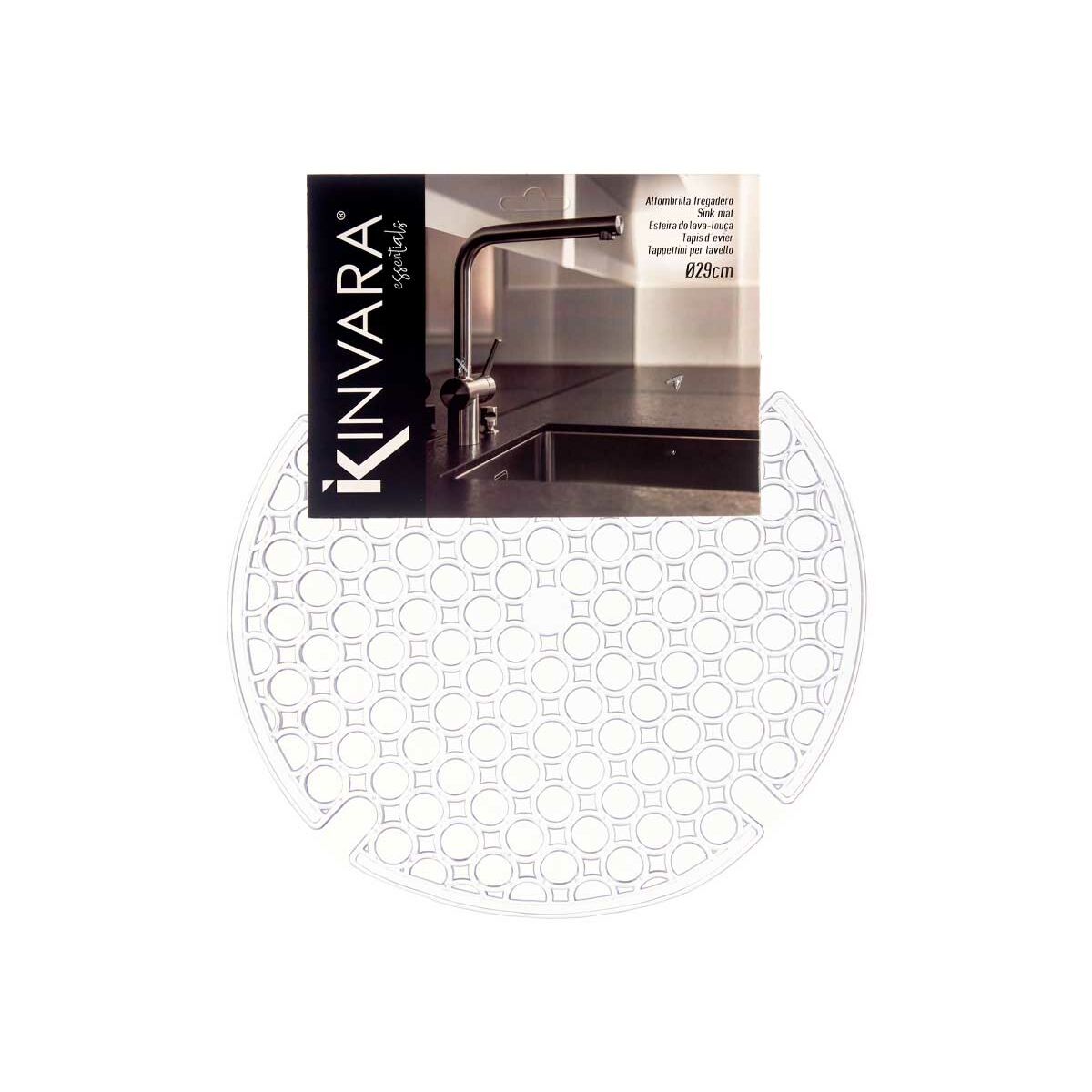 Non-slip mat Transparent Plastic 29 x 0.1 x 29 cm Sink (12 pieces)-3