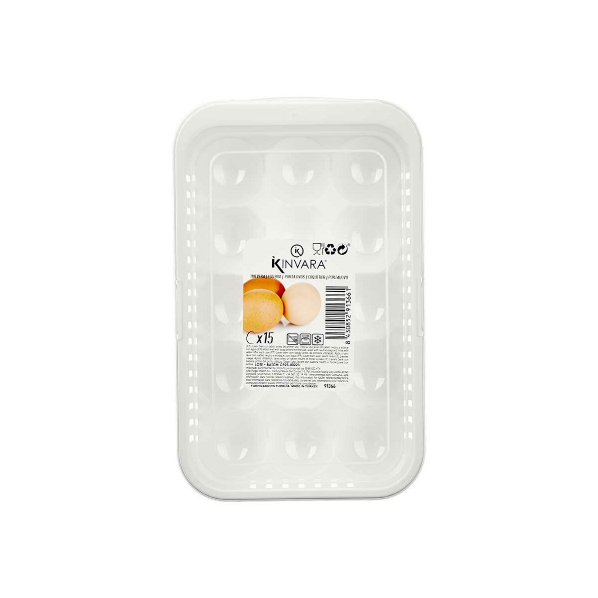 Egg Cup White Clear Plastic 17.5 x 7 x 28.5 cm (12 pieces)-3