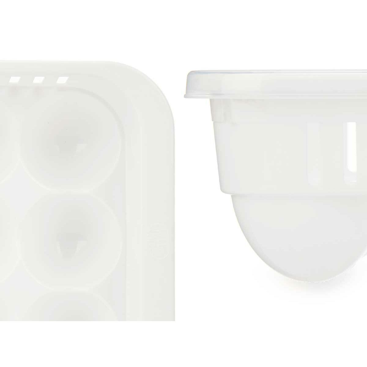Egg Cup White Clear Plastic 17.5 x 7 x 28.5 cm (12 pieces)-4