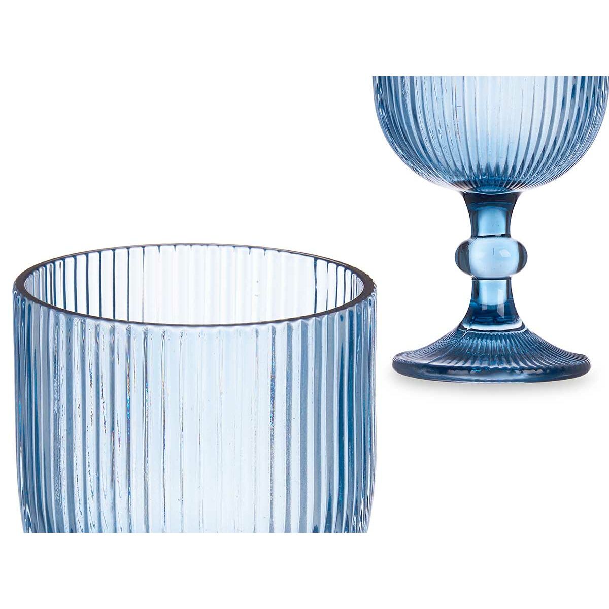 Стакан Лучи Синий Cтекло 370 ml (6 штук)-2