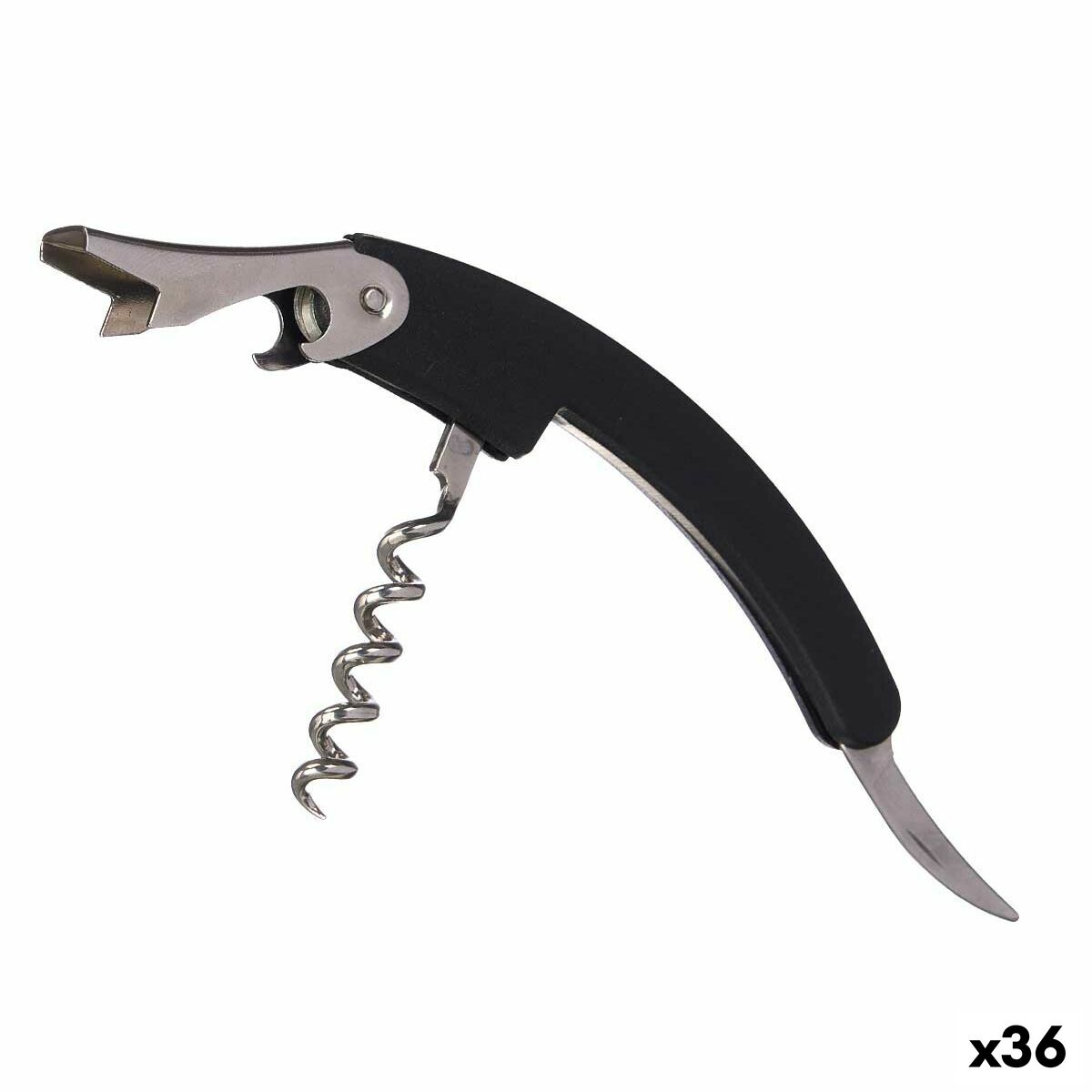 Sacacorchos Metal negro 11 x 11 x 2,5 cm (36 piezas)