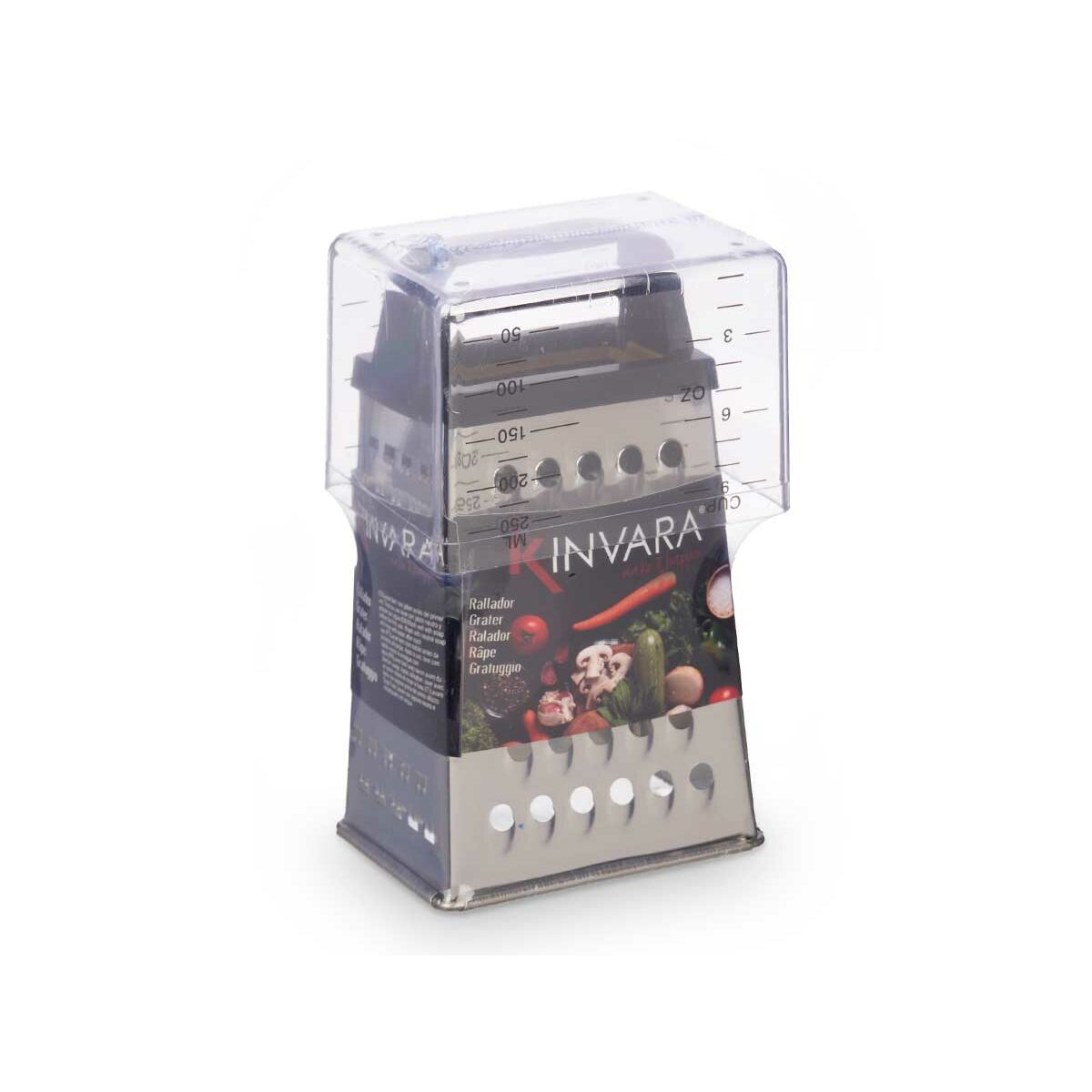 Container Grater Transparent Stainless Steel 9.5 x 20.5 x 6.7 cm (24 pieces)-3