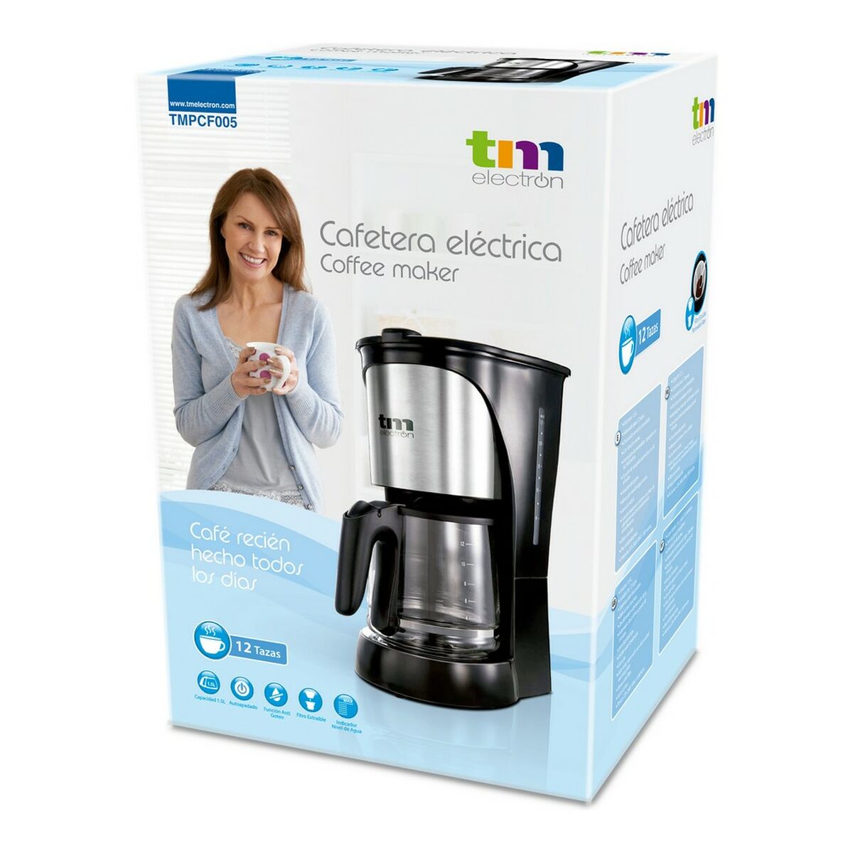 Капельная кофеварка TM Electron 1000W 1,5 L 12 Чашки-3