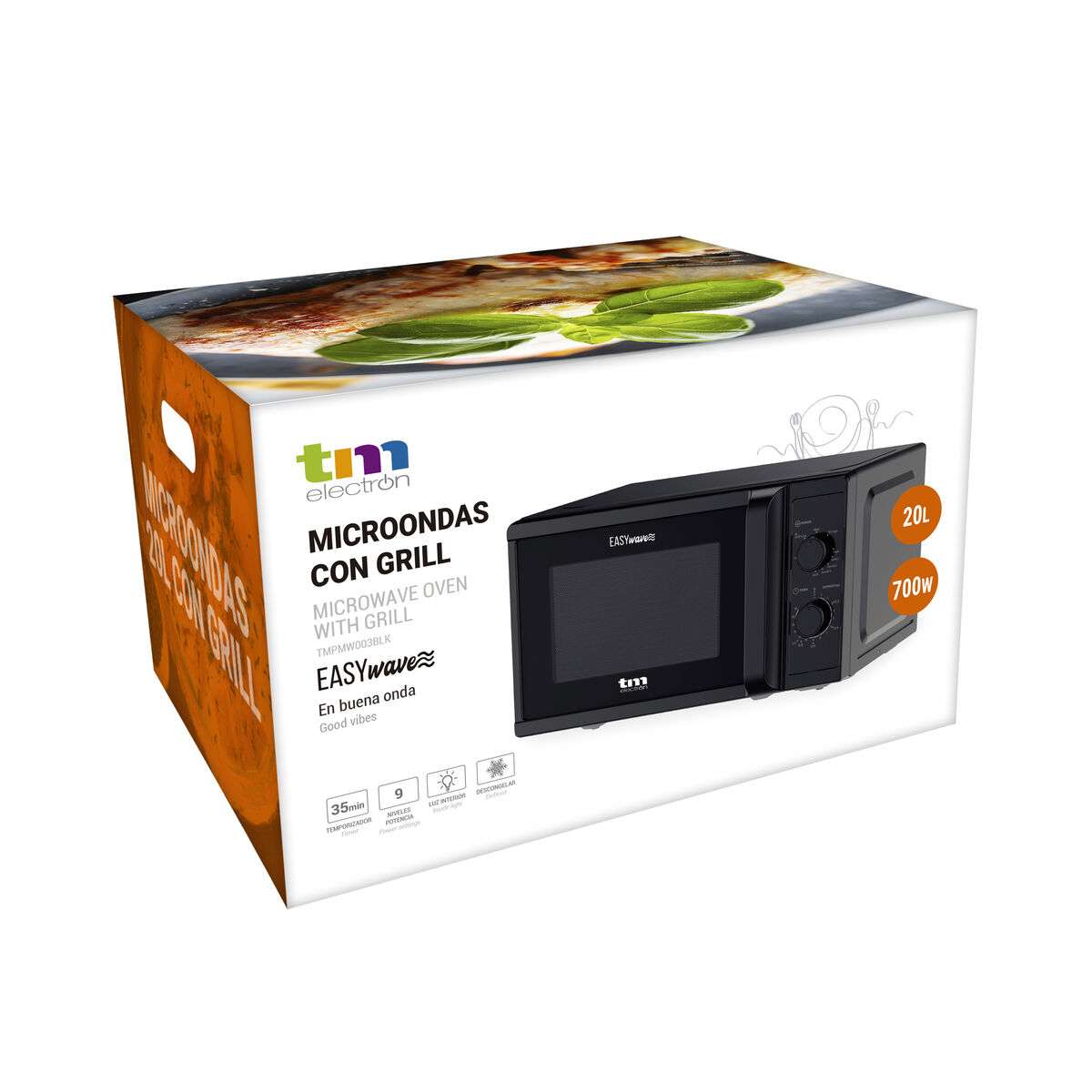 Микроволновая Печь с Грилем TM Electron Чёрный 700 W 20 L-8