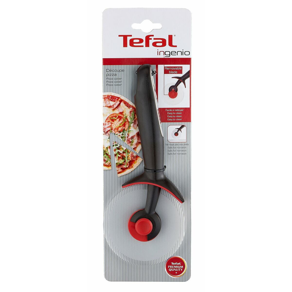 Tefal Ingenio Pizza Cutter K2071114 Rojo/Blanco Steel Plastic-4