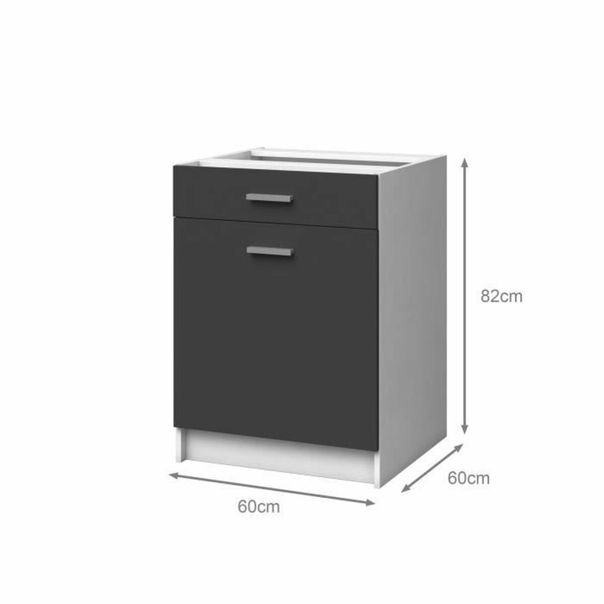 Móveis auxiliares 60 x 60 x 82 cm Cinza-2