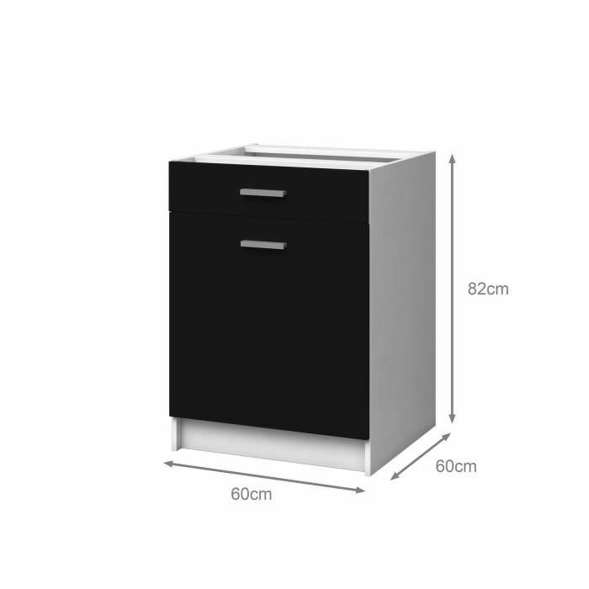 Móveis auxiliares 60 cm Branco Matovo Preto-2