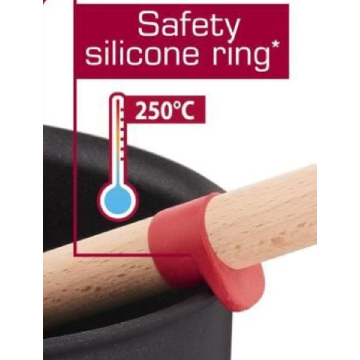 Paddle Tefal K23046 Red Silicone Beech Wood-2
