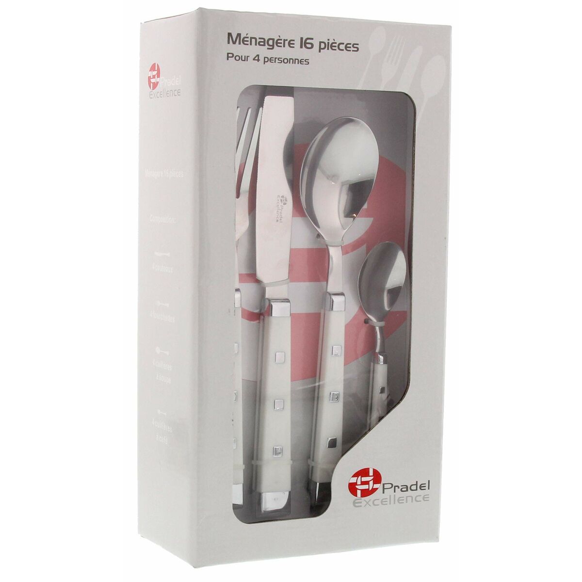 Столовые приборы Pradel Excellence Beautiful White 16 Предметы Белый-3