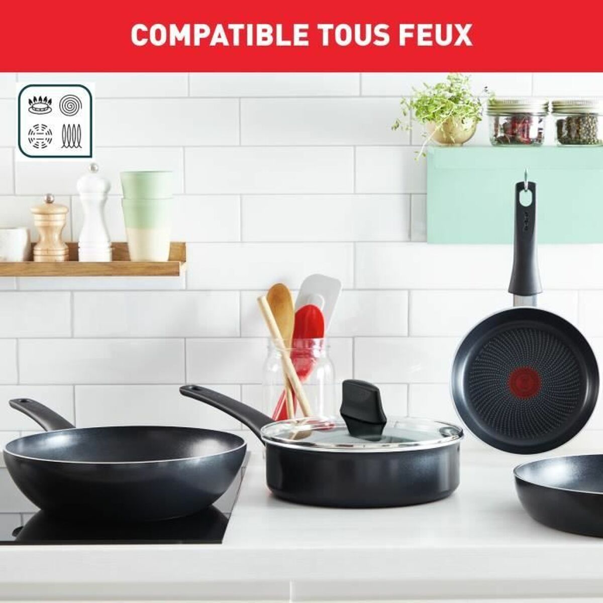 Посудный набор Tefal 6 Предметы Индукционная плита-2