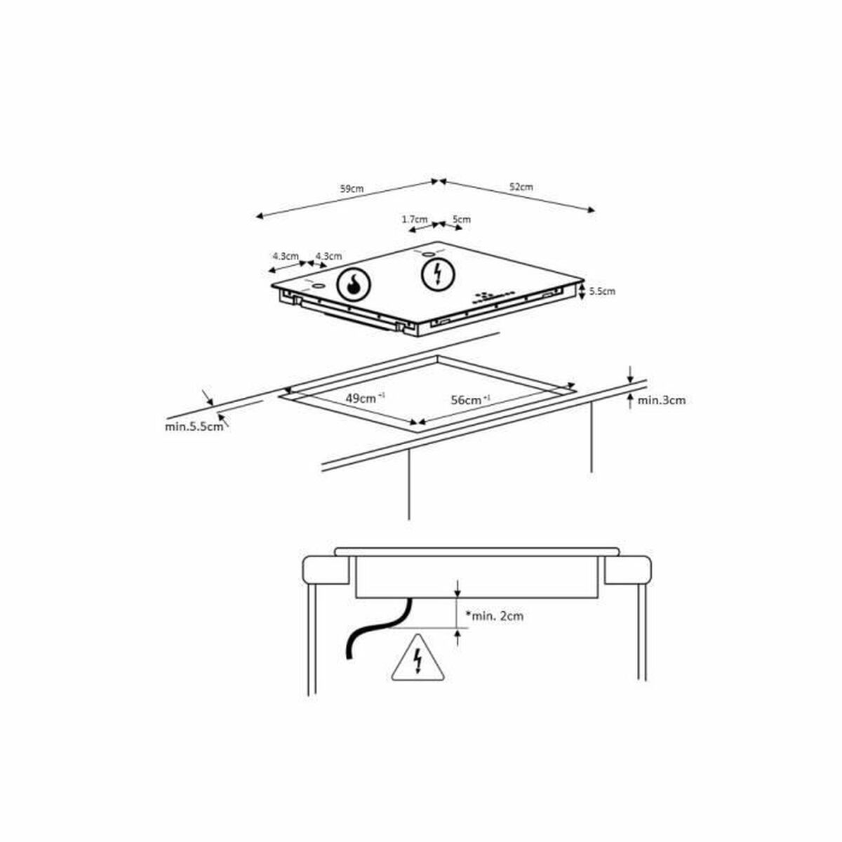 Induksion Panel Continental Edison 1 flex zone CETI4ZFLEXB1 2000 W-6