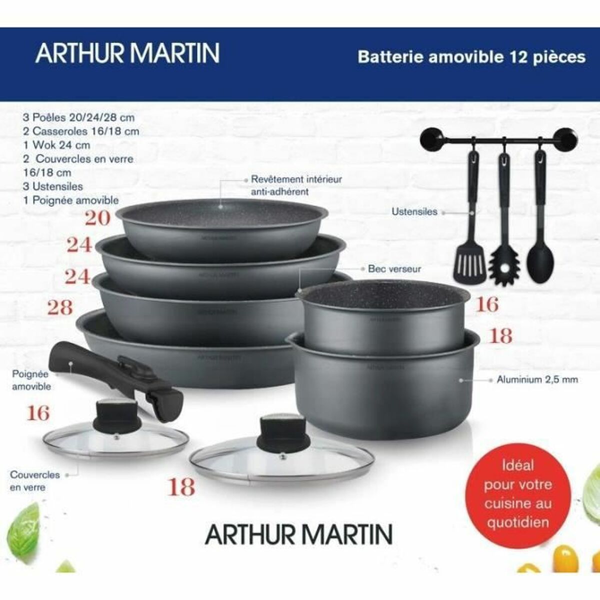 Посудный набор Arthur Martin 12 Предметы-4