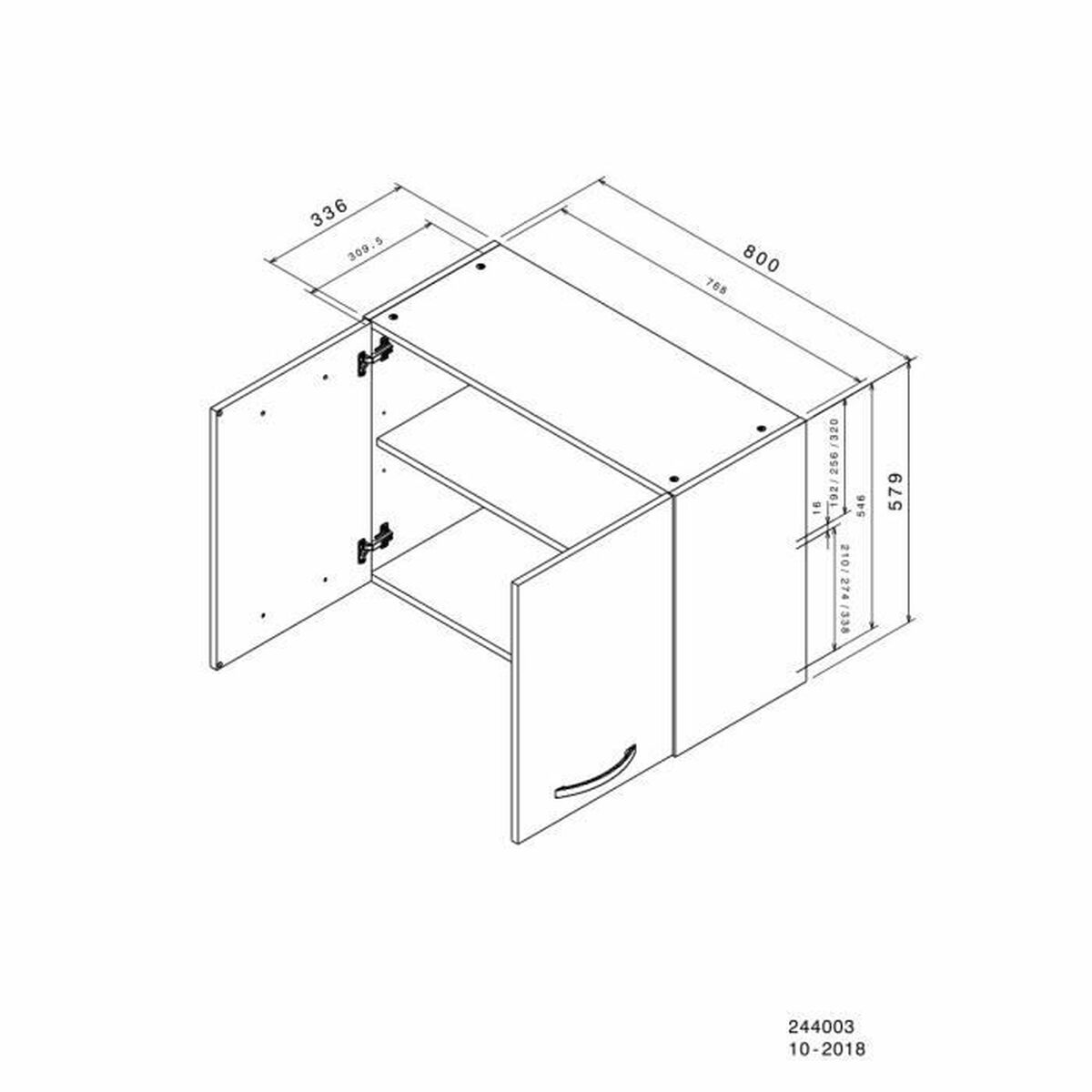 Кухонный шкаф Oslo Белый 80 x 36 x 58 cm-2