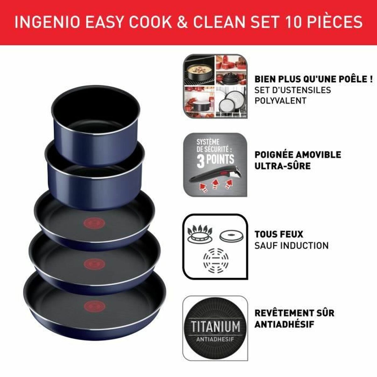 Посудный набор Tefal L1579102 10 Предметы-5