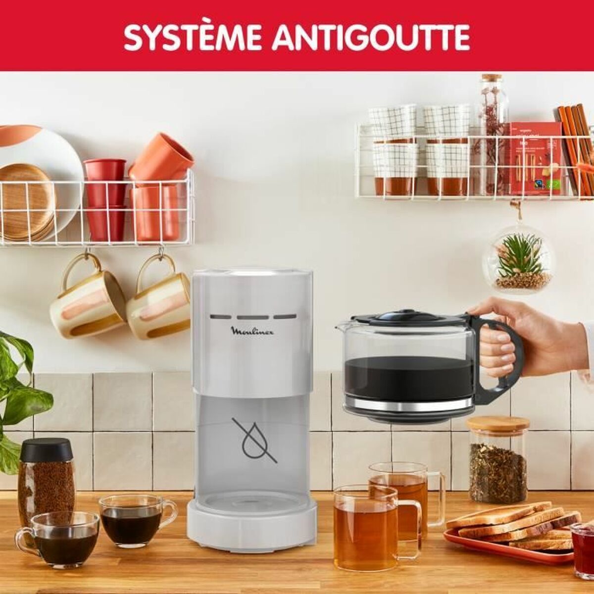 Капельная кофеварка Moulinex Белый 800 W 1,1 L-3
